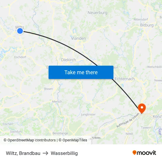 Wiltz, Brandbau to Wasserbillig map