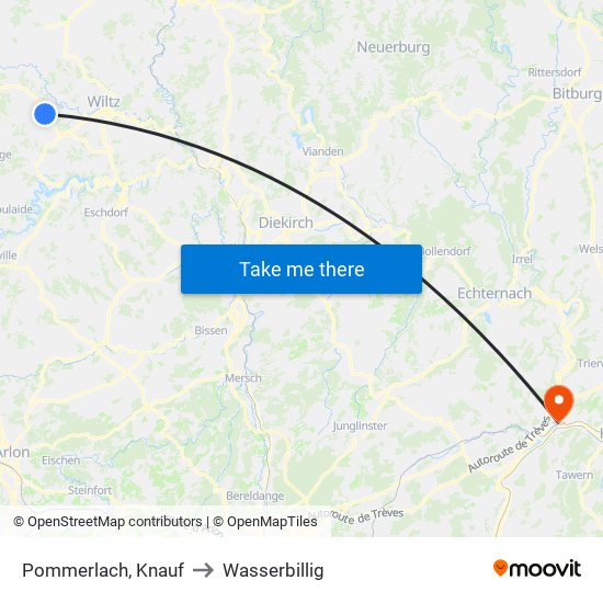 Pommerlach, Knauf to Wasserbillig map