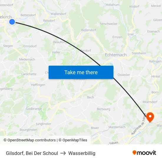 Gilsdorf, Bei Der Schoul to Wasserbillig map