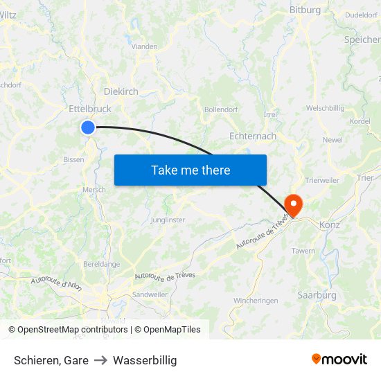 Schieren, Gare to Wasserbillig map