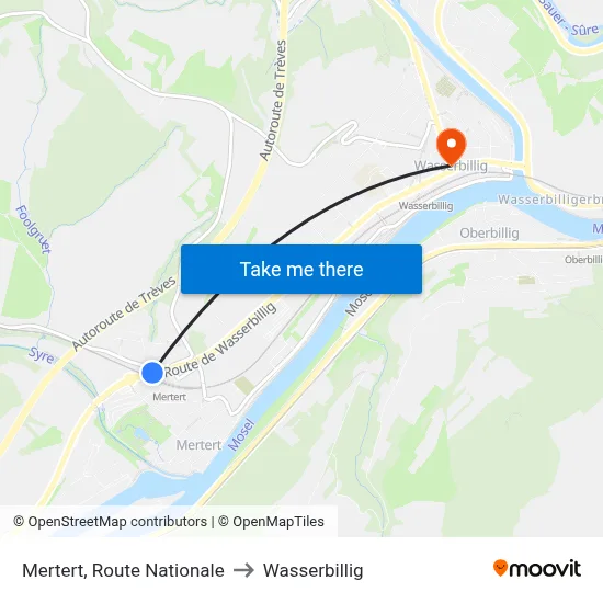 Mertert, Route Nationale to Wasserbillig map