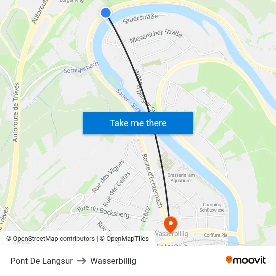 Pont De Langsur to Wasserbillig map