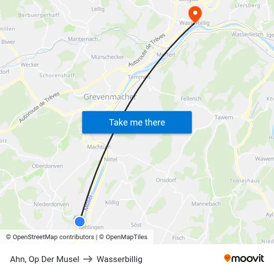 Ahn, Op Der Musel to Wasserbillig map