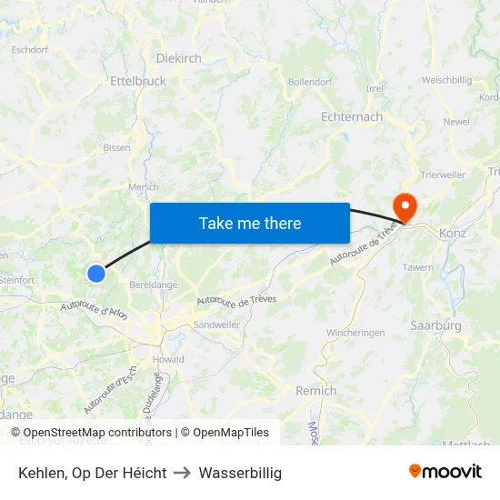 Kehlen, Op Der Héicht to Wasserbillig map