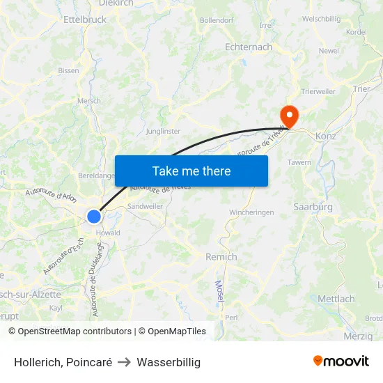 Hollerich, Poincaré to Wasserbillig map