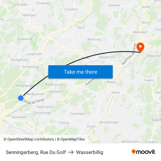 Senningerberg, Rue Du Golf to Wasserbillig map