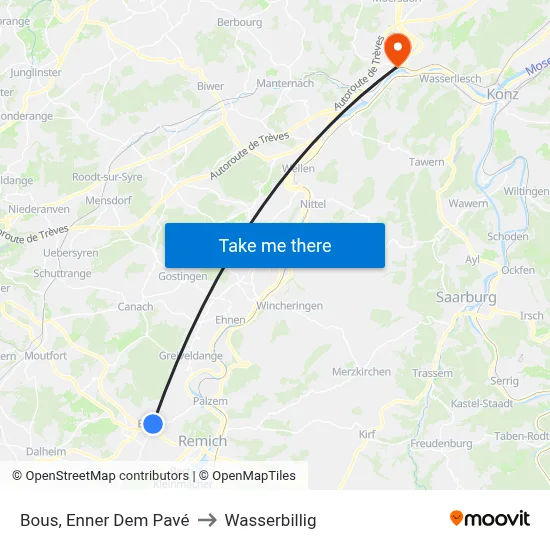 Bous, Enner Dem Pavé to Wasserbillig map