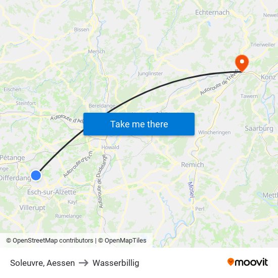 Soleuvre, Aessen to Wasserbillig map