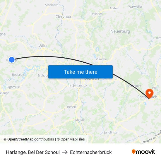 Harlange, Bei Der Schoul to Echternacherbrück map