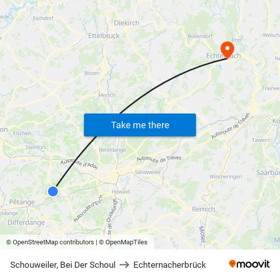 Schouweiler, Bei Der Schoul to Echternacherbrück map