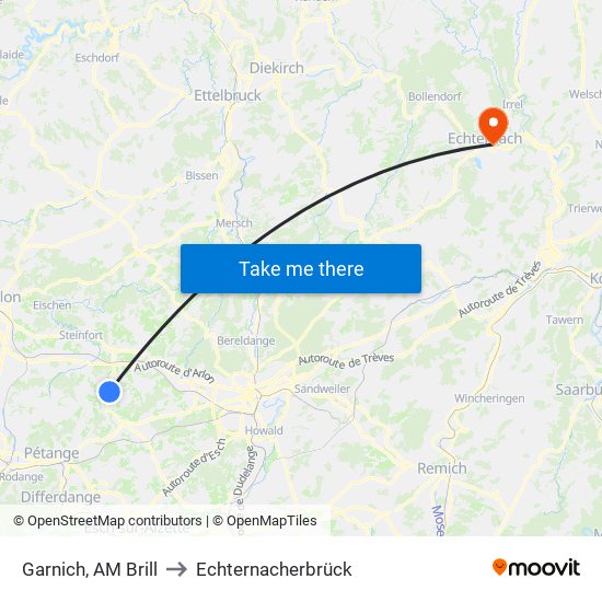 Garnich, AM Brill to Echternacherbrück map