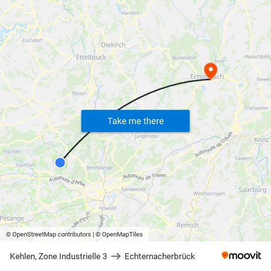 Kehlen, Zone Industrielle 3 to Echternacherbrück map