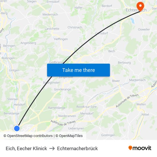 Eich, Eecher Klinick to Echternacherbrück map