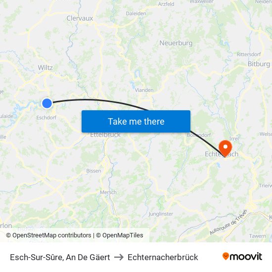 Esch-Sur-Sûre, An De Gäert to Echternacherbrück map