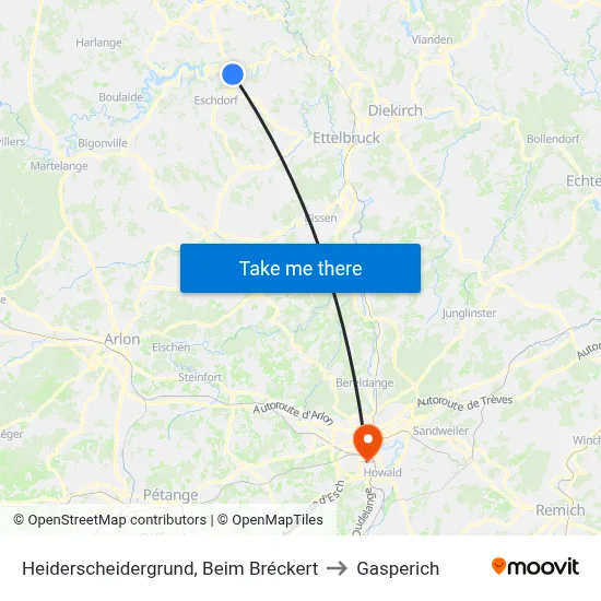 Heiderscheidergrund, Beim Bréckert to Gasperich map