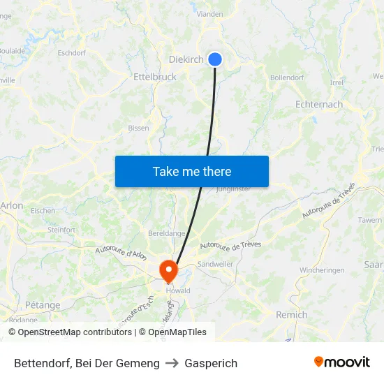 Bettendorf, Bei Der Gemeng to Gasperich map