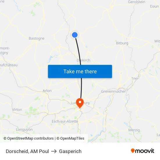 Dorscheid, AM Poul to Gasperich map