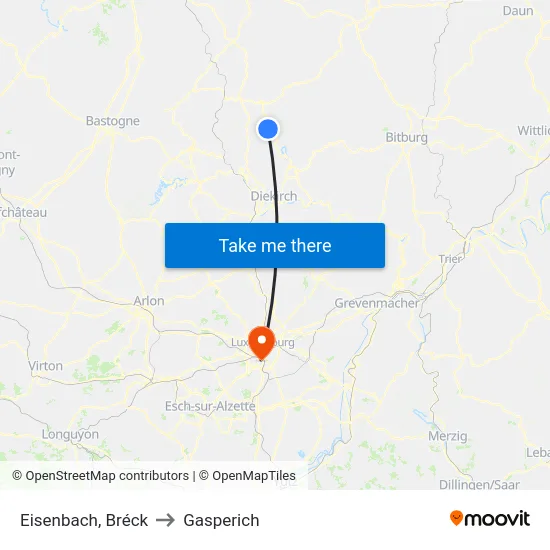 Eisenbach, Bréck to Gasperich map