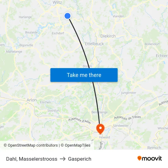Dahl, Masselerstrooss to Gasperich map