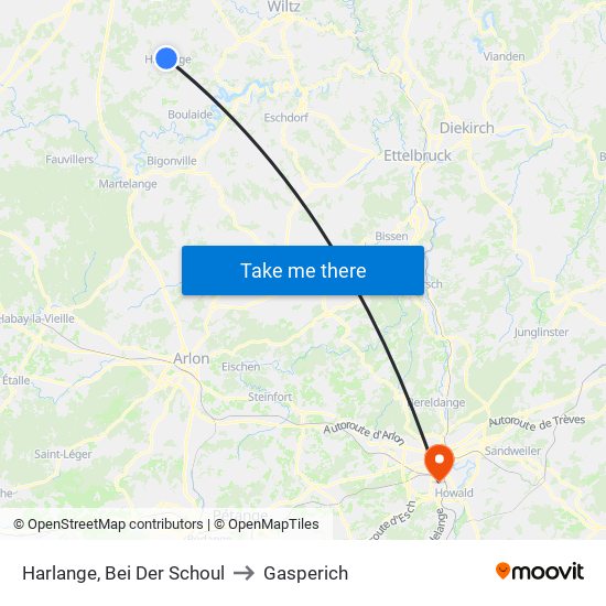 Harlange, Bei Der Schoul to Gasperich map