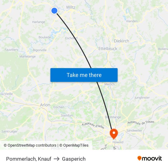 Pommerlach, Knauf to Gasperich map