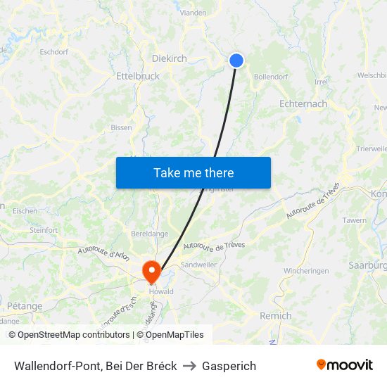 Wallendorf-Pont, Bei Der Bréck to Gasperich map