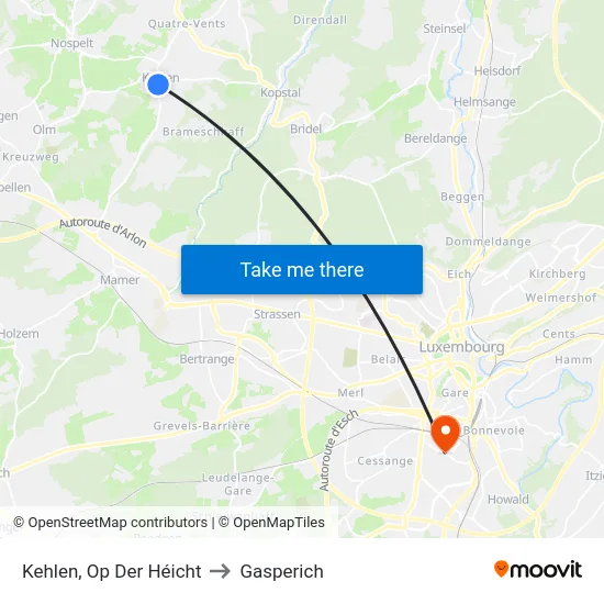 Kehlen, Op Der Héicht to Gasperich map