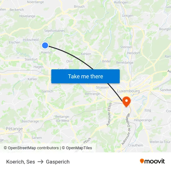 Koerich, Ses to Gasperich map