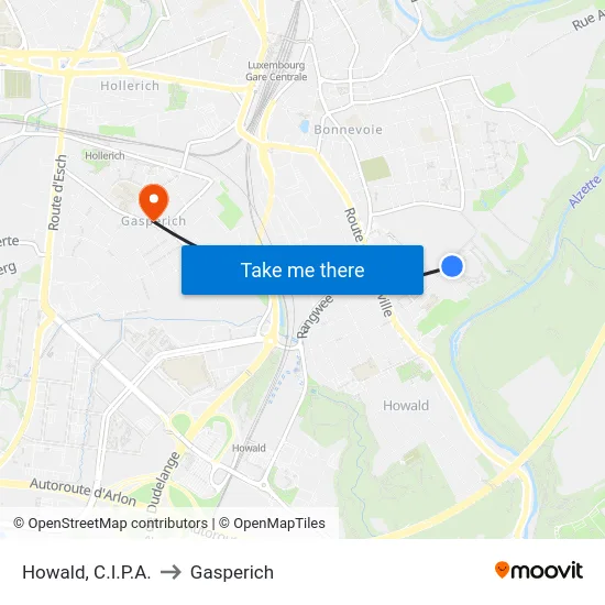 Howald, C.I.P.A. to Gasperich map