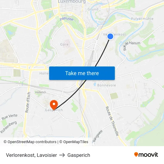 Verlorenkost, Lavoisier to Gasperich map