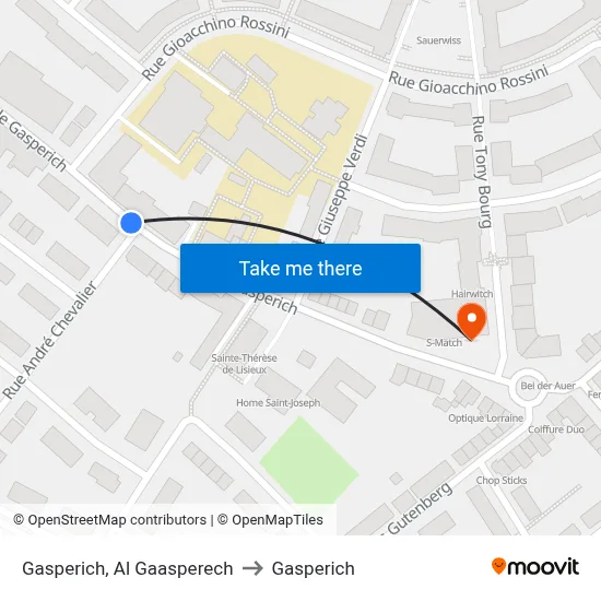 Gasperich, Al Gaasperech to Gasperich map