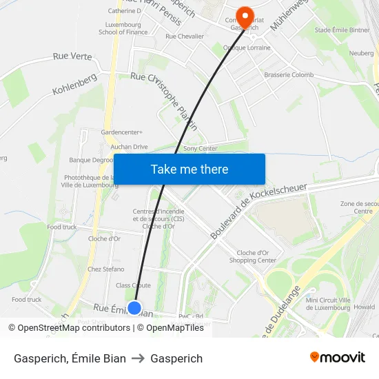 Gasperich, Émile Bian to Gasperich map