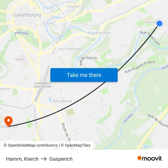 Hamm, Kierch to Gasperich map