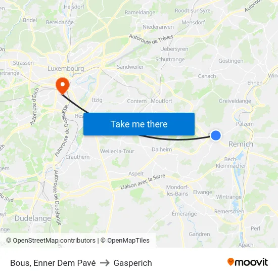 Bous, Enner Dem Pavé to Gasperich map