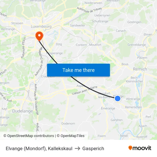 Elvange (Mondorf), Kallekskaul to Gasperich map