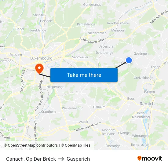 Canach, Op Der Bréck to Gasperich map