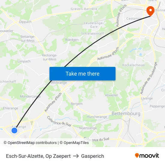 Esch-Sur-Alzette, Op Zaepert to Gasperich map