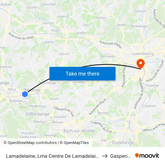 Lamadelaine, Lma Centre De Lamadelaine to Gasperich map