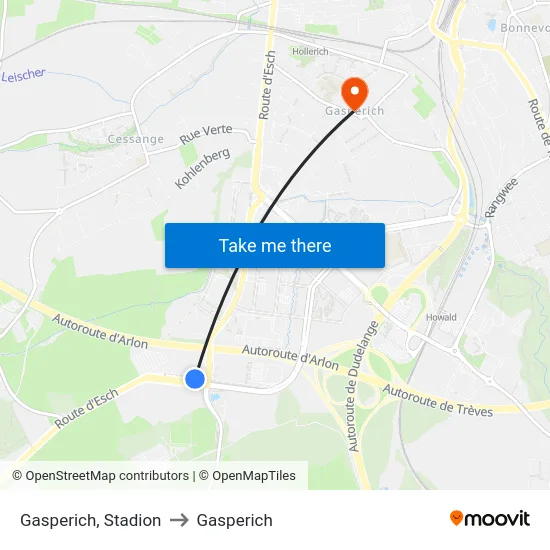 Gasperich, Stadion to Gasperich map