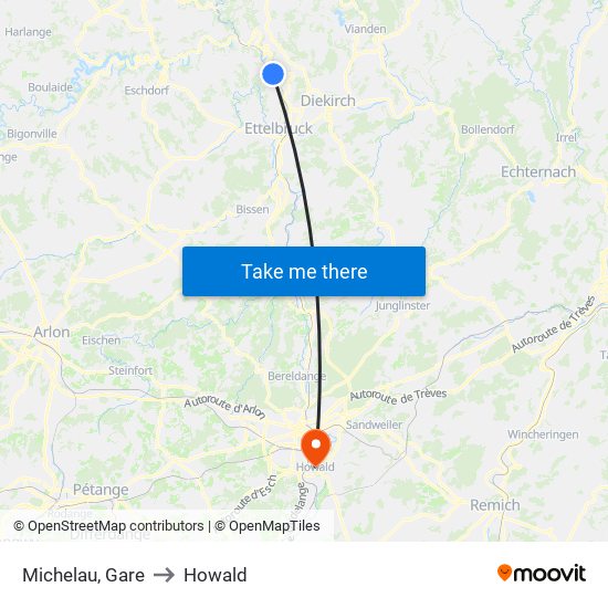 Michelau, Gare to Howald map