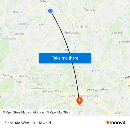 Dahl, Ale Wee to Howald map