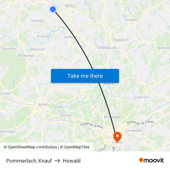 Pommerlach, Knauf to Howald map