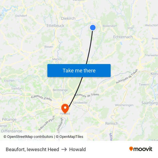 Beaufort, Iewescht Heed to Howald map