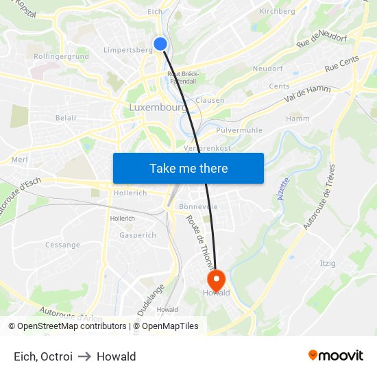 Eich, Octroi to Howald map