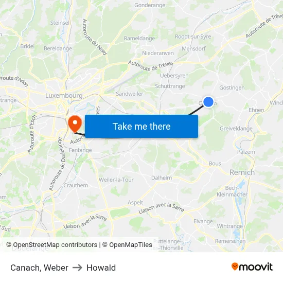 Canach, Weber to Howald map
