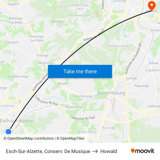Esch-Sur-Alzette, Conserv. De Musique to Howald map