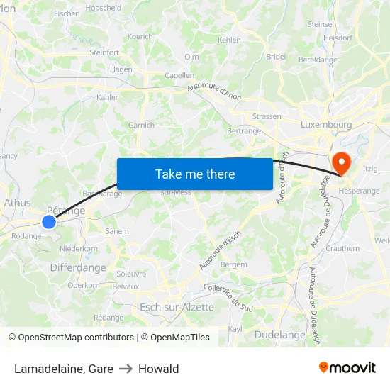 Lamadelaine, Gare to Howald map