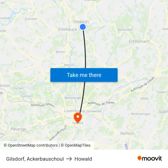 Gilsdorf, Ackerbauschoul to Howald map