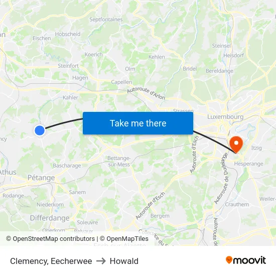 Clemency, Eecherwee to Howald map