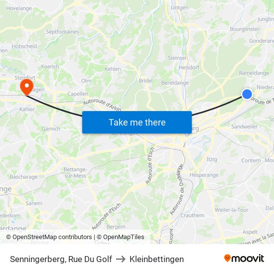 Senningerberg, Rue Du Golf to Kleinbettingen map